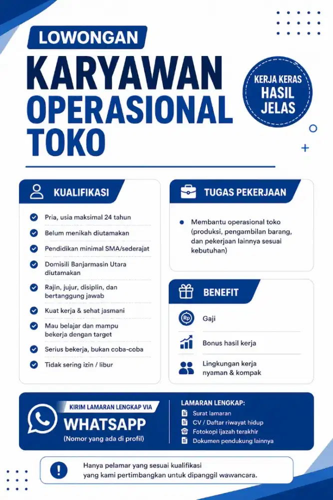 Lowongan karyawan operasional