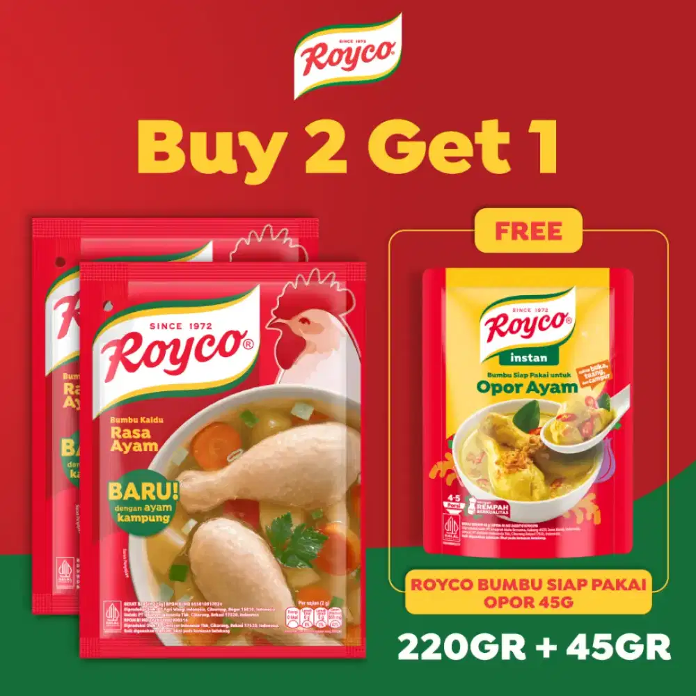Royco Bumbu Kaldu Penyedap Rasa Ayam Formula Baru Ayam Kampung.