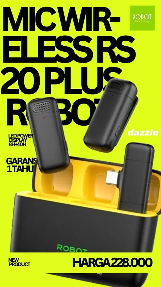 MIC WIRELESS ROBOT RS20 PLUS GARANSI 1 TAHUN
