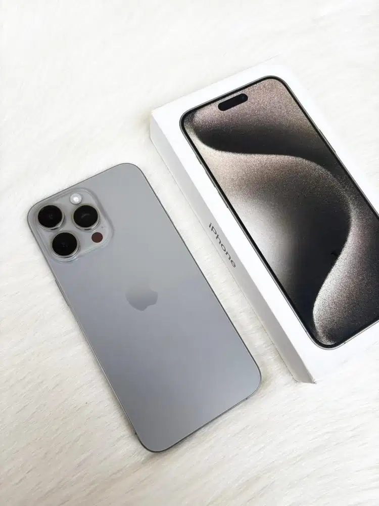 Iphone 15 pro max 256gb natural titanium, resmi iBox (like new)