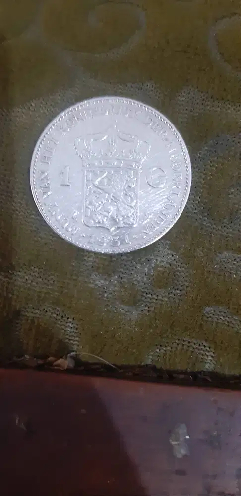 uang koin kuno belanda wilhelmina koningen nederlanden 1G tahun 1931