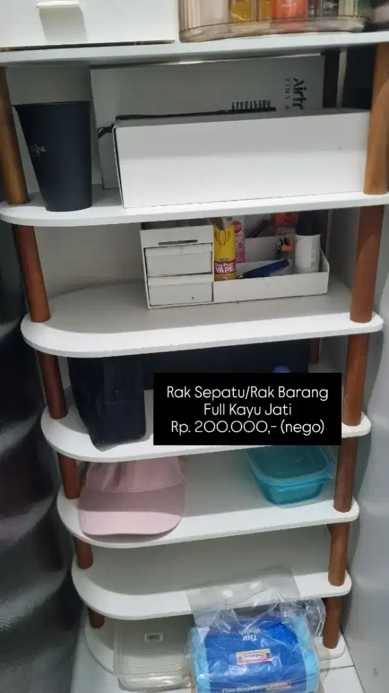 JUAL RAK BARANG RAK SEPATU KAYU JATI