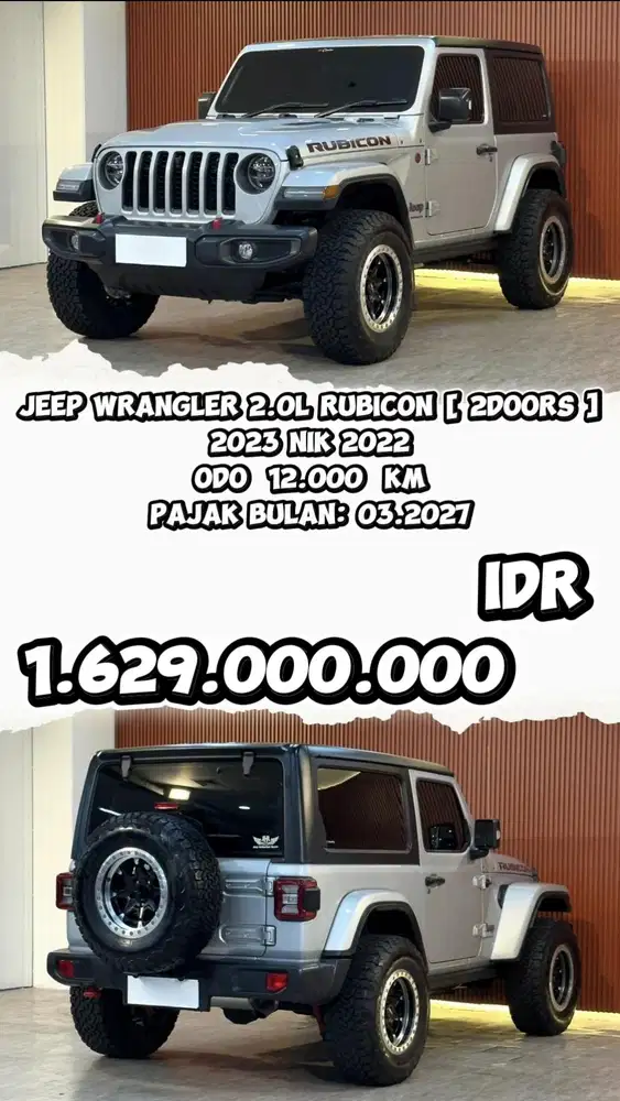 [ ODO 12.000 KM ] JEEP WRANGLER RUBICON 2.0L [ 2 DOORS ] 2023 NIK 2022