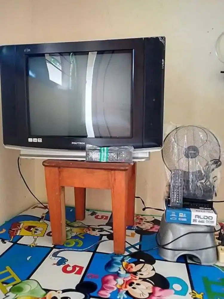 TV 21 INCH POLYTRON SLIM FLAT FM RADIO FULLSET SEPAKET