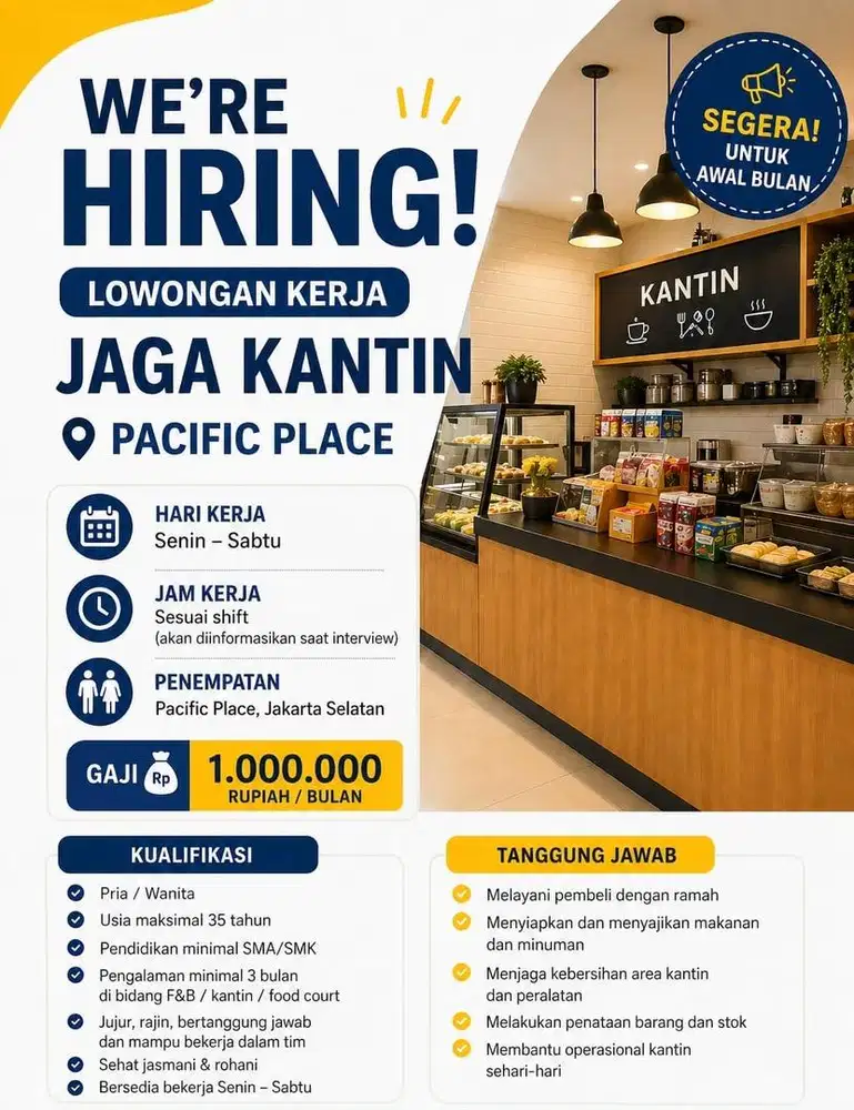 Jaga tenant PP SCBD KANTIN KARYAWAN