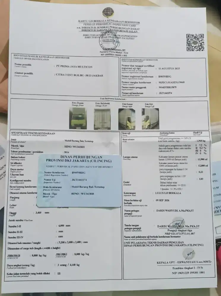 Jasa perpanjang KIR jakarta