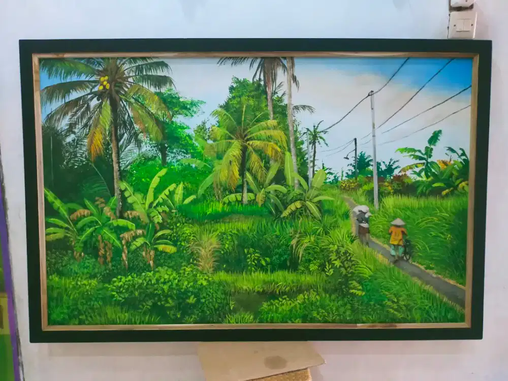 Lukisan pemandangan desa dikampung