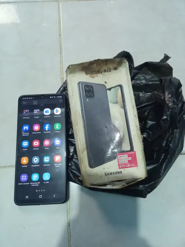 Jual hp samsung Galaxy A12 jaringan 4G ram 6/126 tinggal pakai