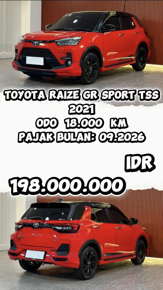 [ ODO 18.000 KM ] TOYOTA RAIZE GR SPORT TSS 2021 AT SIAP PAKAI