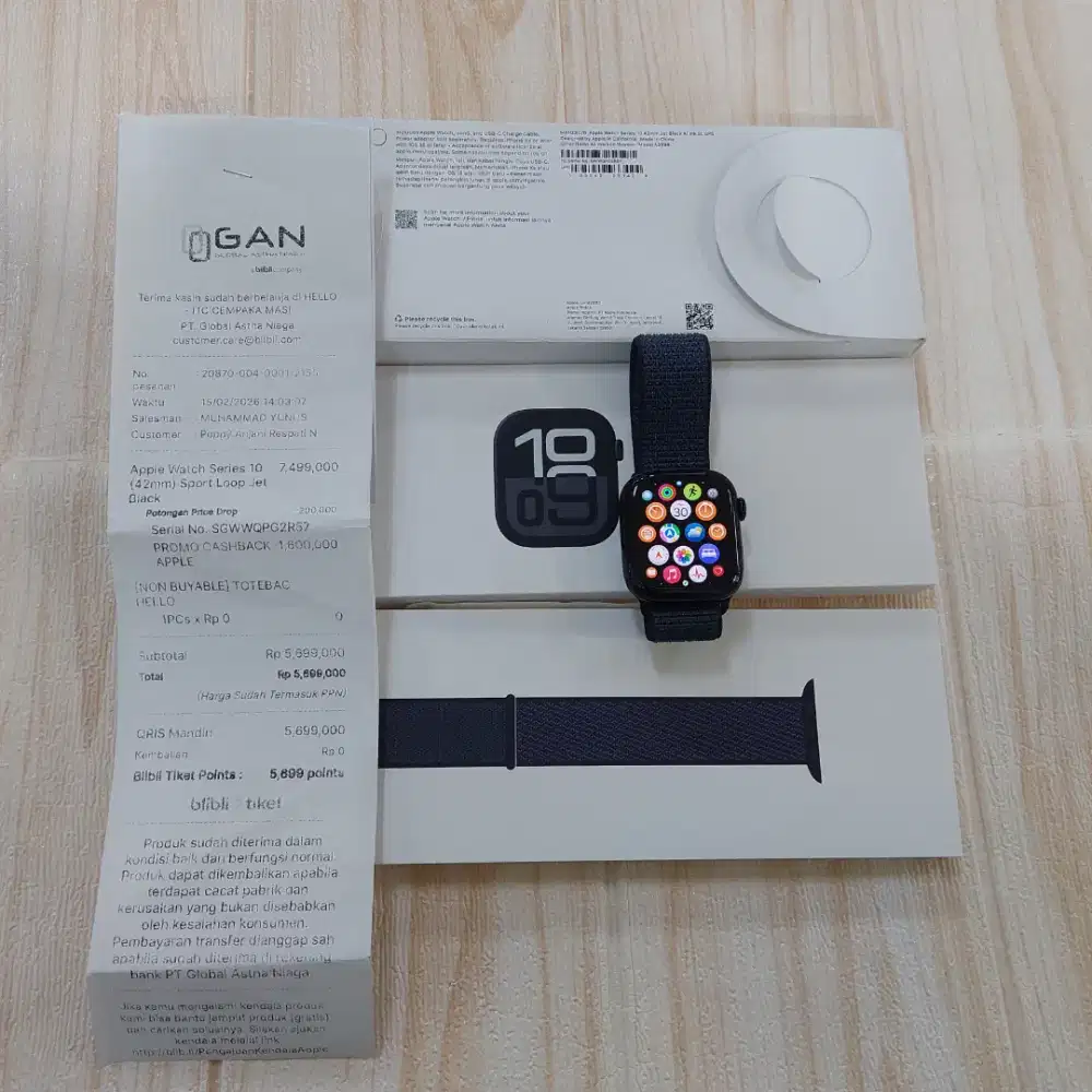 Apple Watch Series 10 42mm BH100% Second ibox Mulus Grns Februari 2027