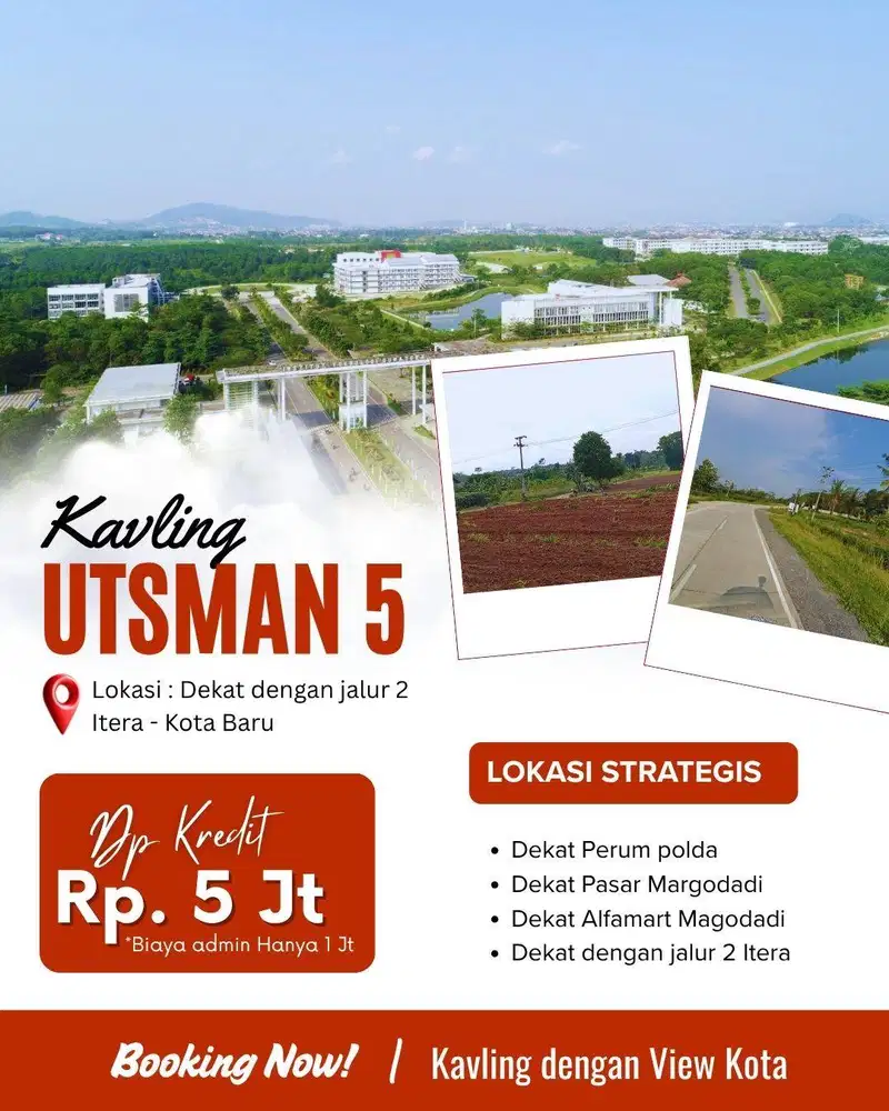 RUMAH BEBAS RIBA DEKAT MASJID & JALUR DUA ITERA DP MURAH