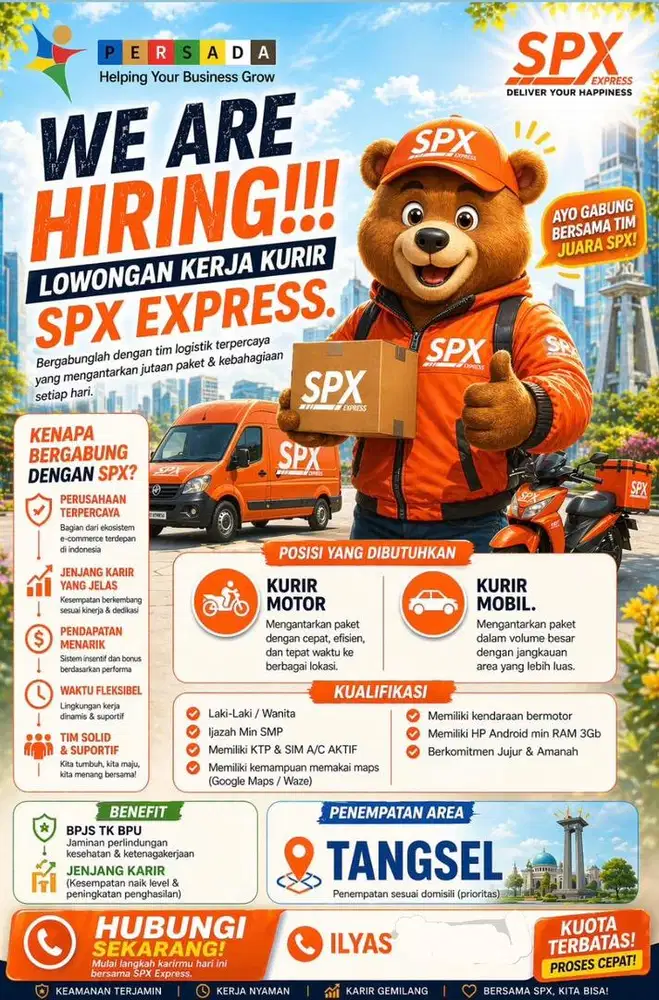 Loker Kurir SPX Shopee All Tangerang