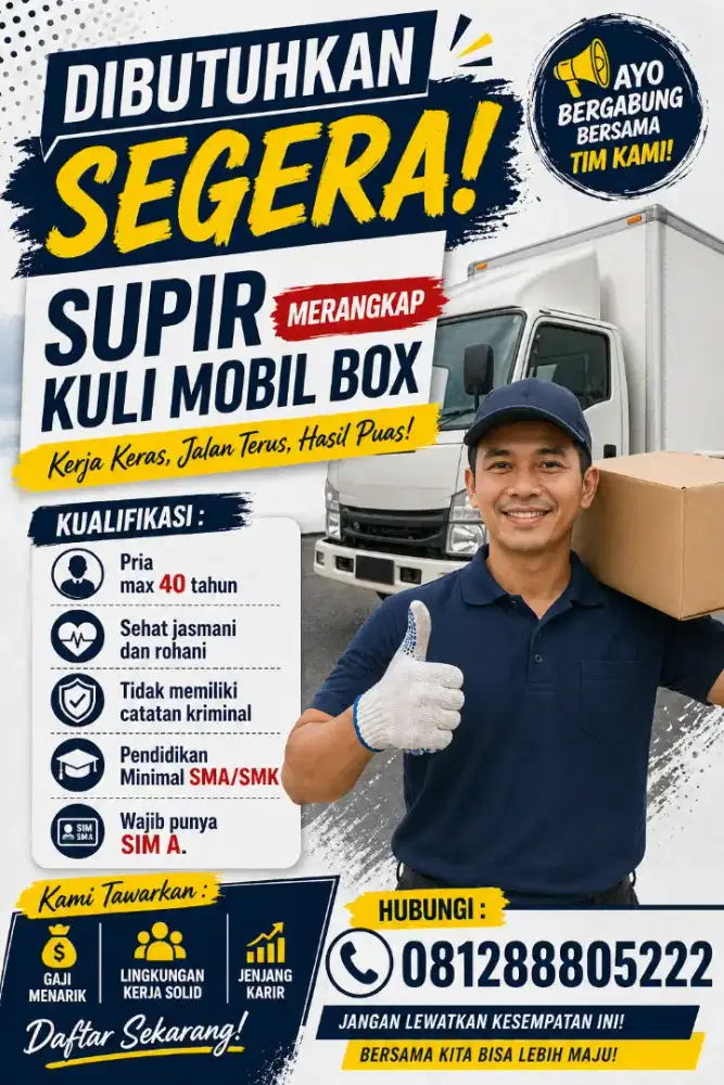 Supir merangkap kuli mobil box