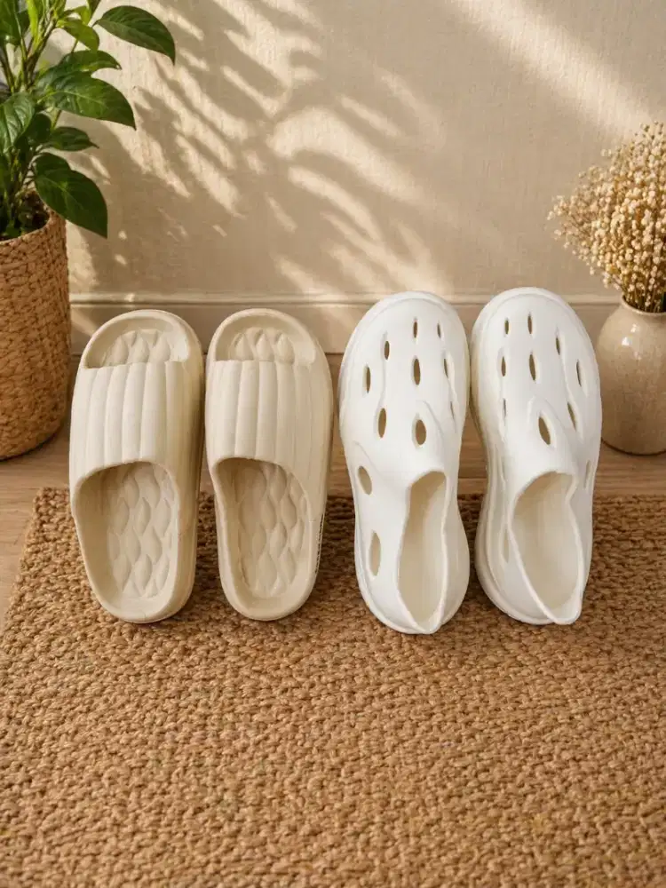 sandal + sepatu pria anti slip 44,45 harga 150 pas baru bogor cilebut