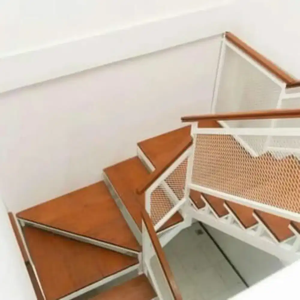 Pemasangan tangga rebah minimalis besi plat #655