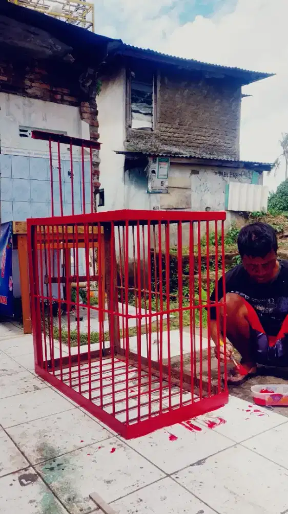 Kandang anjing bekas rasa baru besi isi