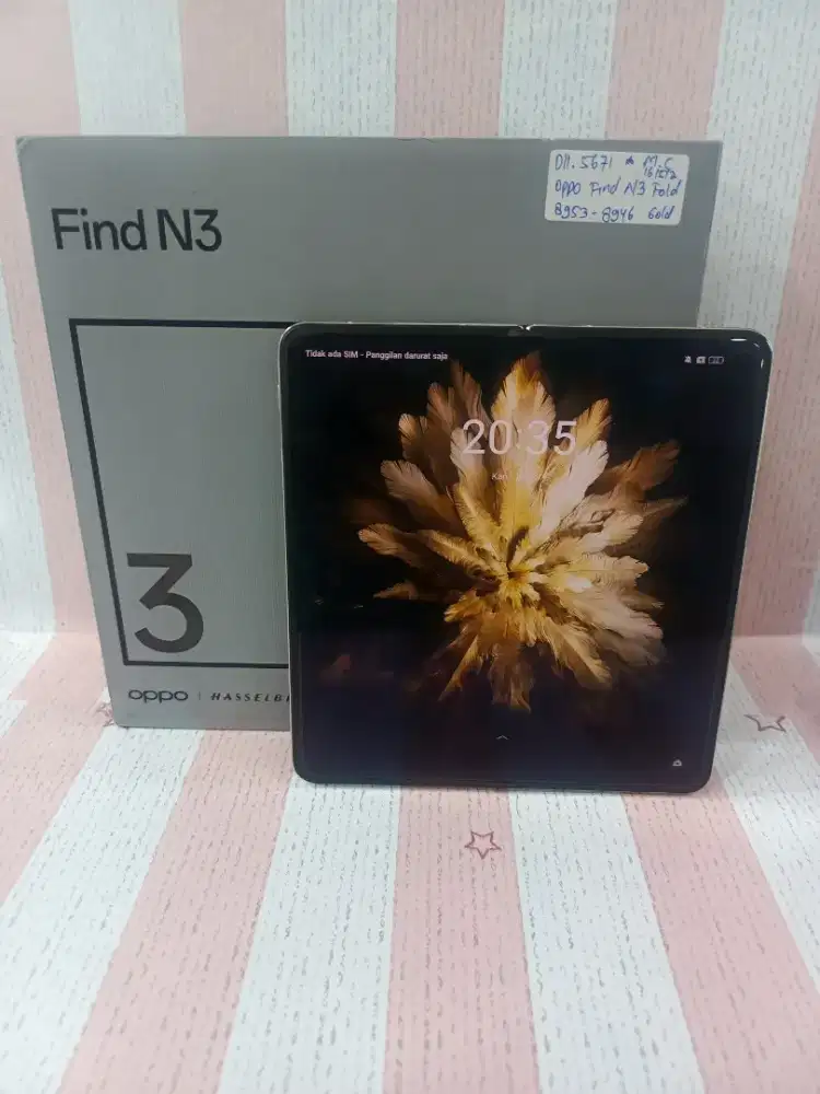 Oppo Find N3 Fold 16/512gb Gold second bergaransi resmi