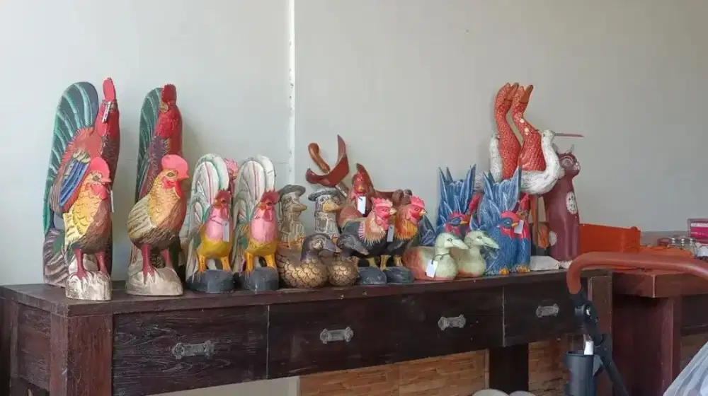 Dekorasi Ayam dan bebek kayu