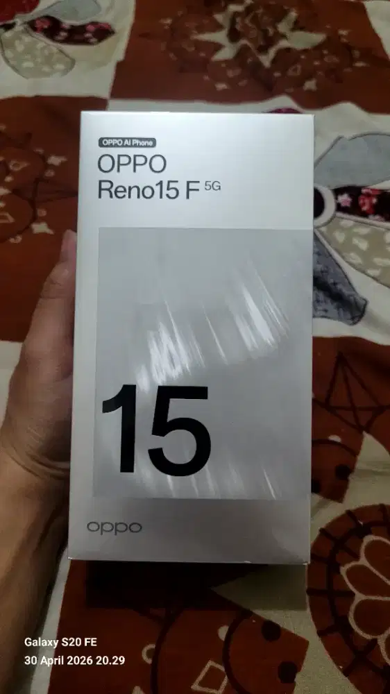 DIJUAL OPPO Reno15 F 5G Biru Muda 8/128 GB – SEGEL, 100% Baru!
