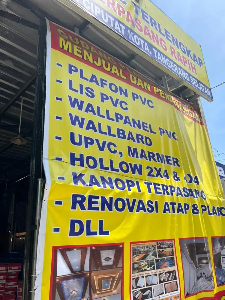 Plafon pvc dan interior menerima pemasangan dan pembelian matrial