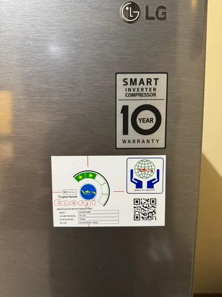 DIJUAL KULKAS 2 PINTU MERK LG (SMART INVERTER)