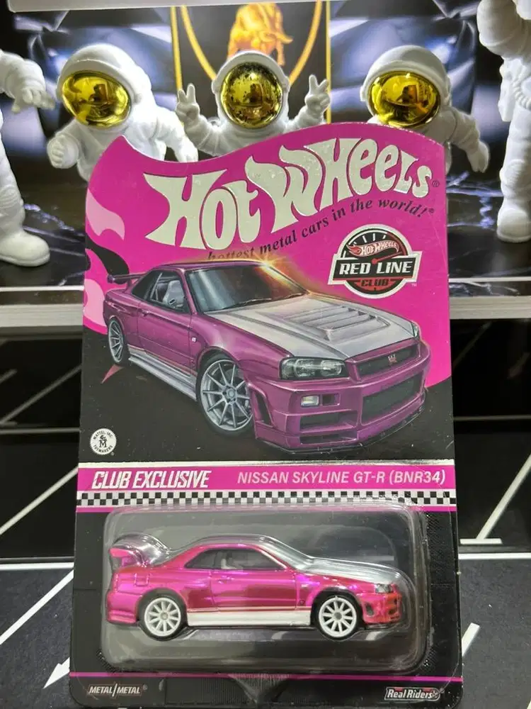 HOT WHEELS NISSAN SKYLINE GTR BNR34 RLC PINK BONUS RUBBER BRIDGESTON