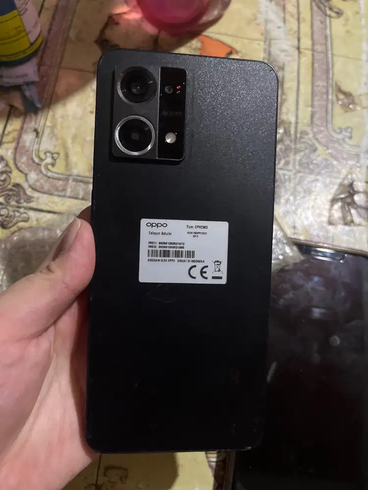 oppo reno 7, warna hitam, 256gb / 8