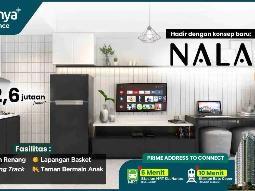 Apartement Ayodhya Residence, 2BR  NALA, New Furnish, Cikokol,Tangerang Kota..