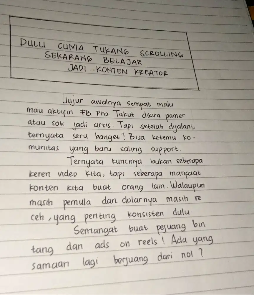 JASA TULIS TANGAN Tugas Sekolah, Kuliah Kerjaan dll