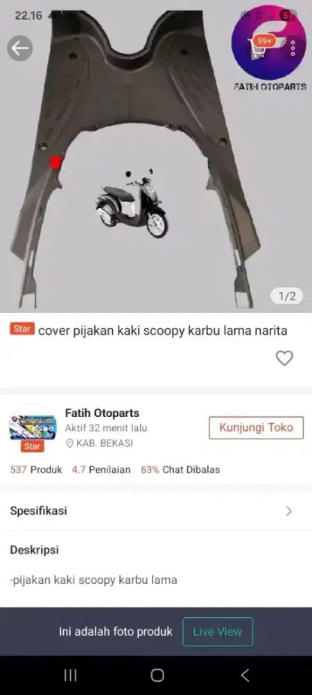 Dudukan Scoopy karbu