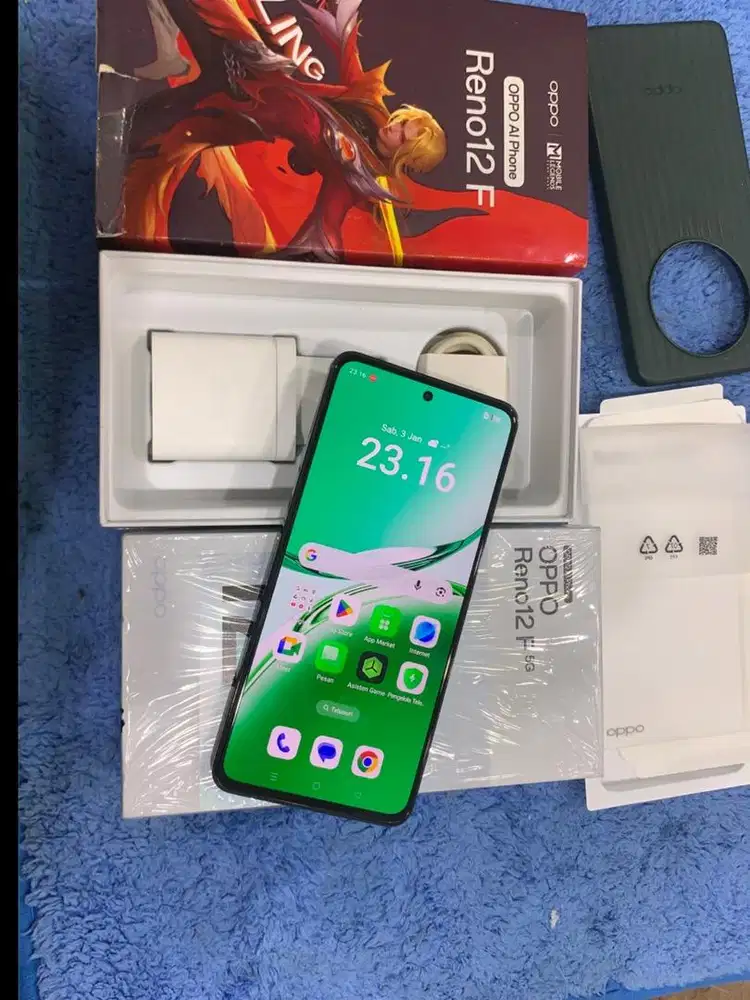 oppo reno 12f 5G 12/256 hijau full set