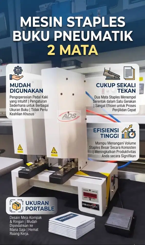 MESIN STAPLES BUKU PNEUMATIK 2 MATA