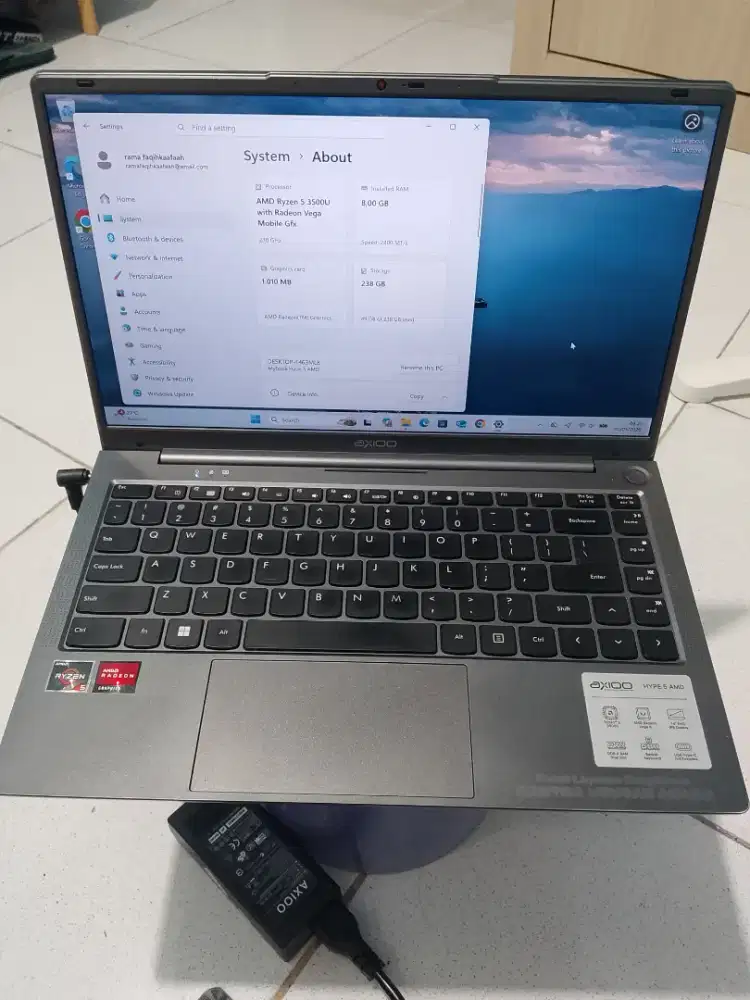Laptop axioo mybook hype 5 Amd ryzen 5 ram 8 /256 SSD