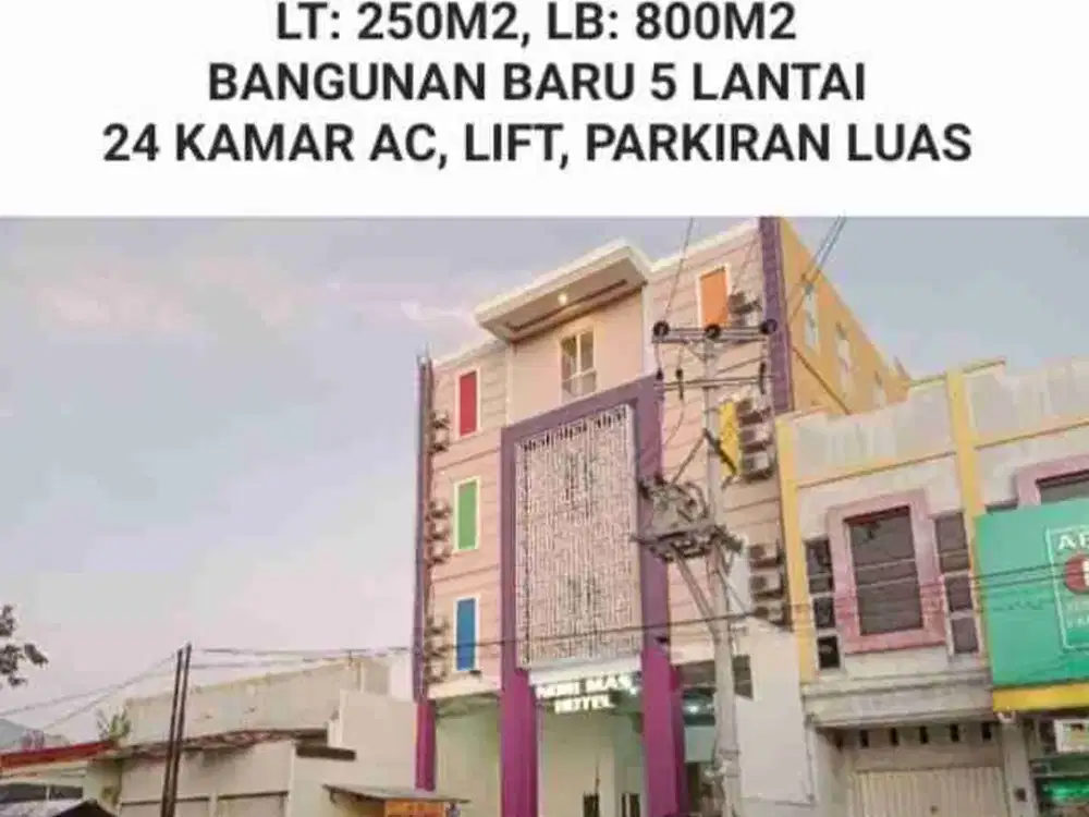 DIJUAL HOTEL MURAH, HOTEL BUDGET, 5 LANTAI BANGUNAN BARU DI SEMARANG