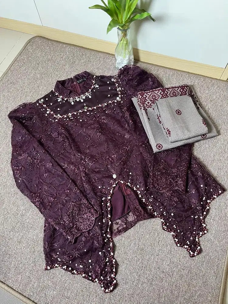 Preloved set kemeja dan kebaya couple free kerudung