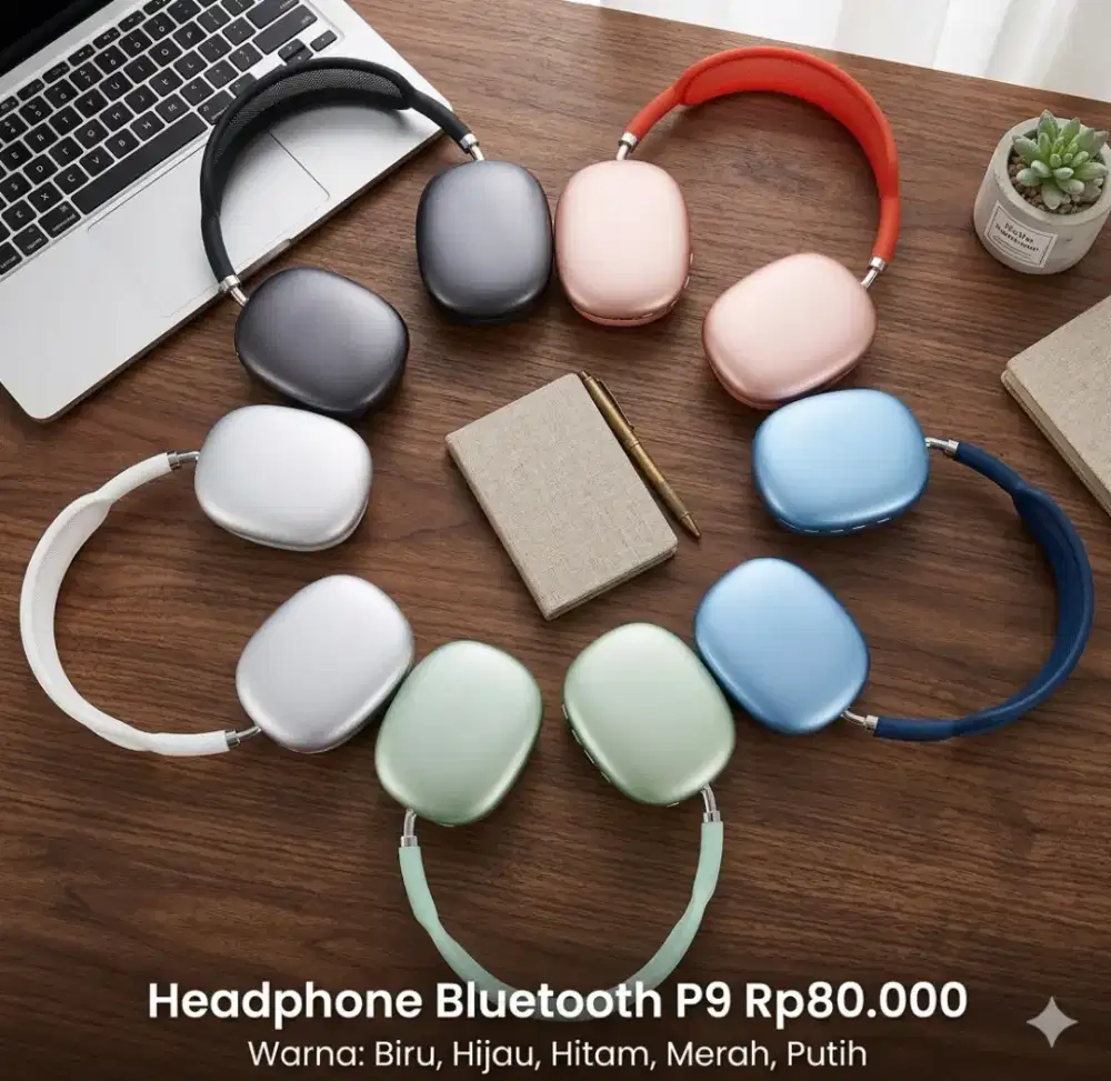 Headphone Bluetooth P9 Wireless Headset Earphone Handsfree Nirkabel