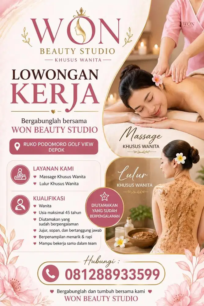 Lowongan terapist spa wanita