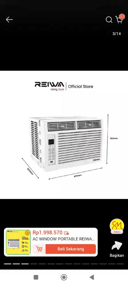 AC WINDOW PORTABLE REIWA 0.5 PK