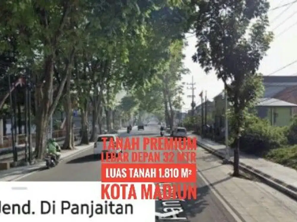 L// Tanah LD 32 mtr, Jl. Mayjen Panjaitan KOTA MADIUN Berkelas