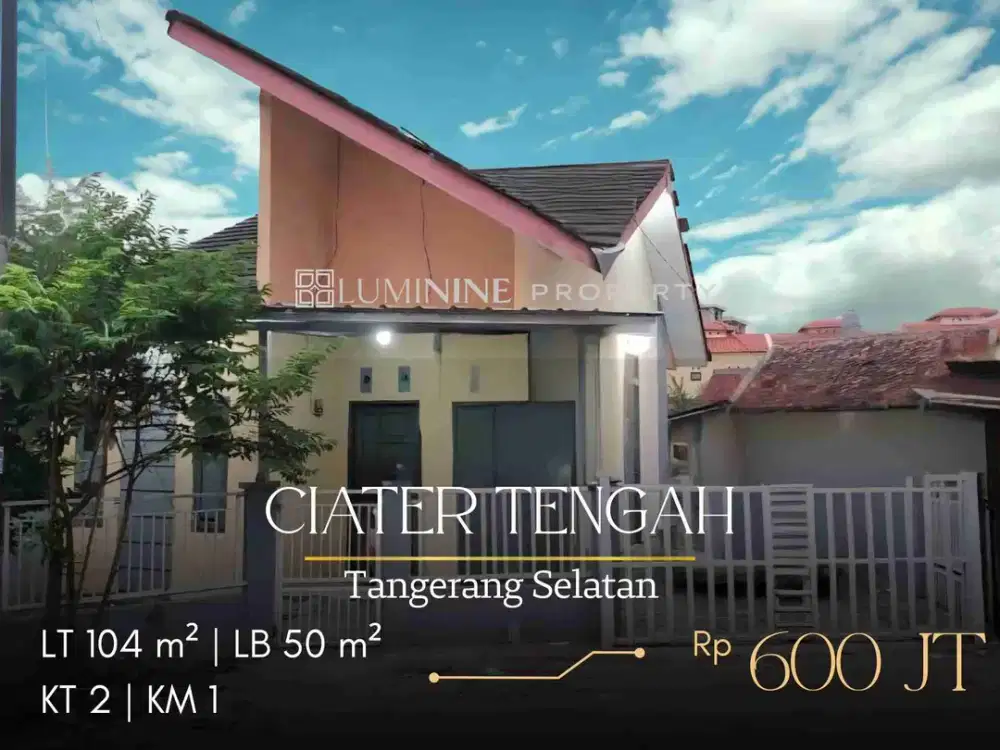 RUMAH 600 JUTA BISA KPR, SIAP HUNI BEBAS BANJIR. 6 MENIT SAJA KE TOL BSD