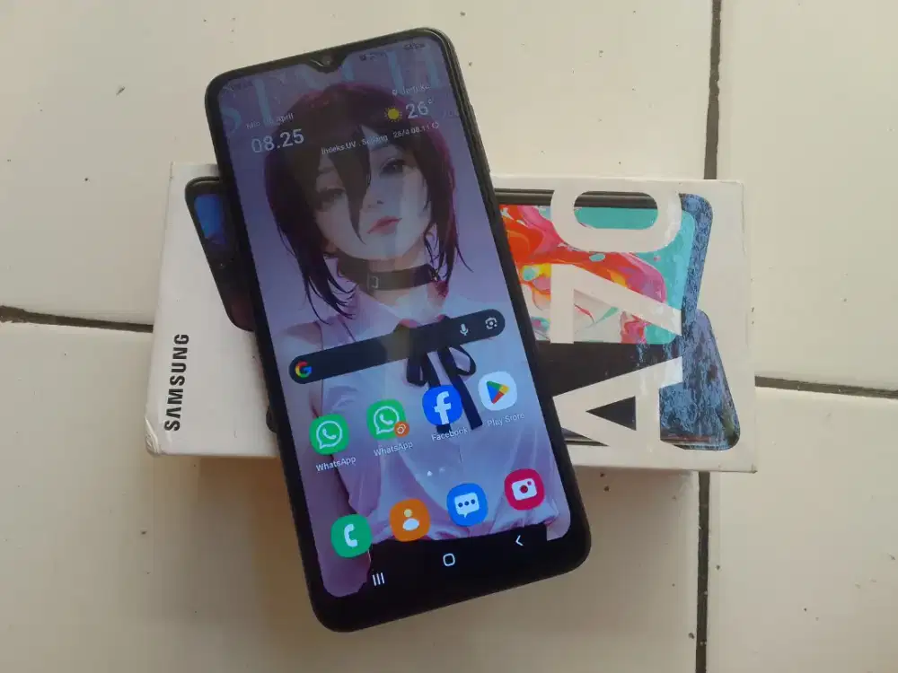 (Bt atau tt) Samsung A70 6/128 normal siap pake (hp+dus)