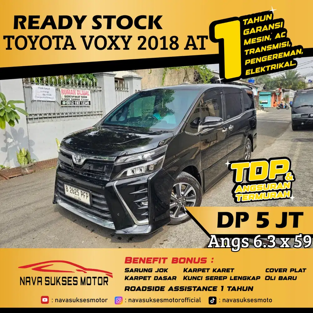 TDP 5 Jt Angs Termurah Toyota Voxy 2018 Matic Hitam Low Km Like New
