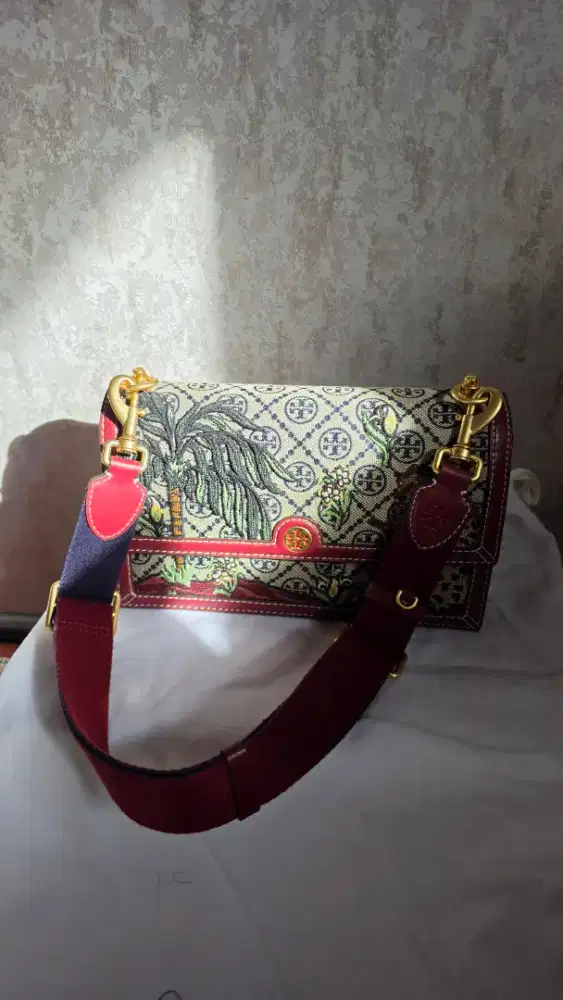Tory Burch T Monogram Jacquard Embroidered Shoulder Bag