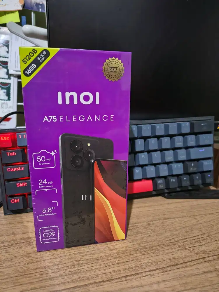 Inoi A75 Elegance 8/512GB Baru Segel Spek Gahar Helio G99 Memori Jumbo