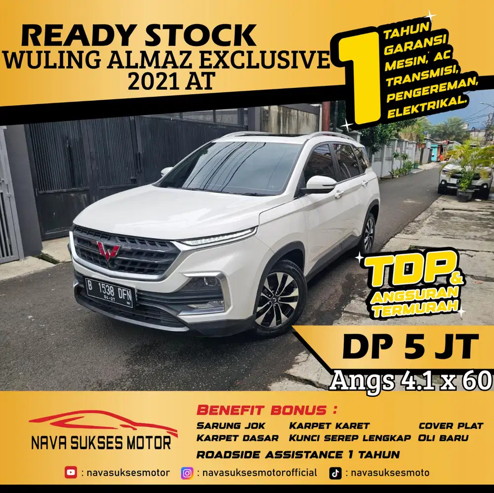 TDP 5 Jt Angs Termurah Wuling Almaz 1.5 Smart Enjoy Exclusive 2021