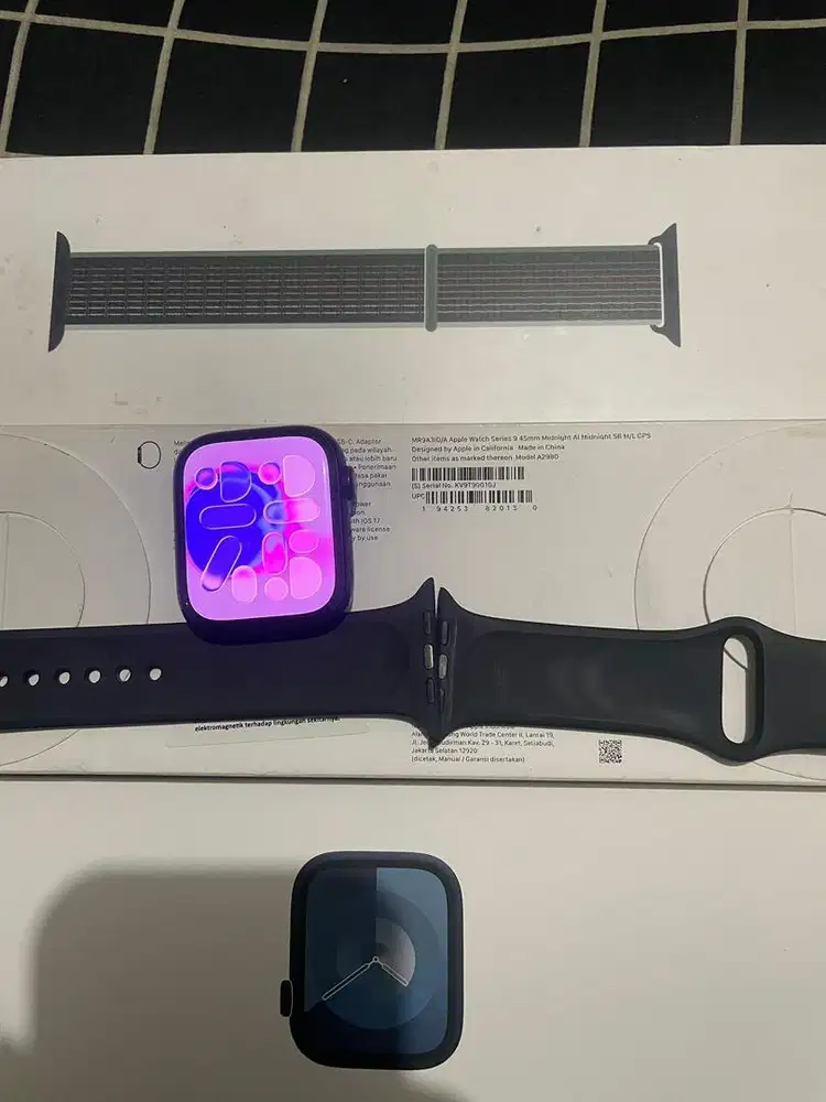 Apple Watch 9 Black 45mm Resmi Ibox Mulus Lengkap