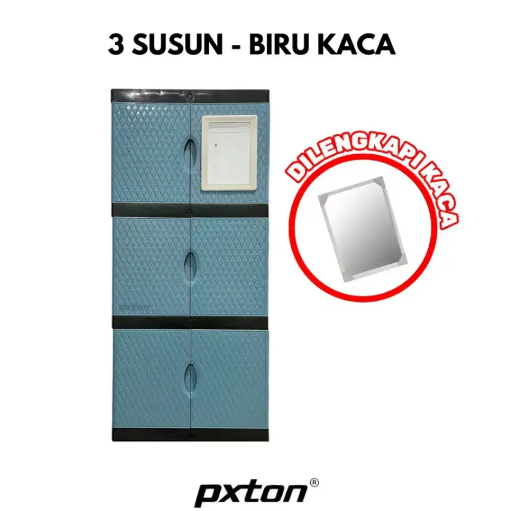 Rak lemari kaca 3 susun