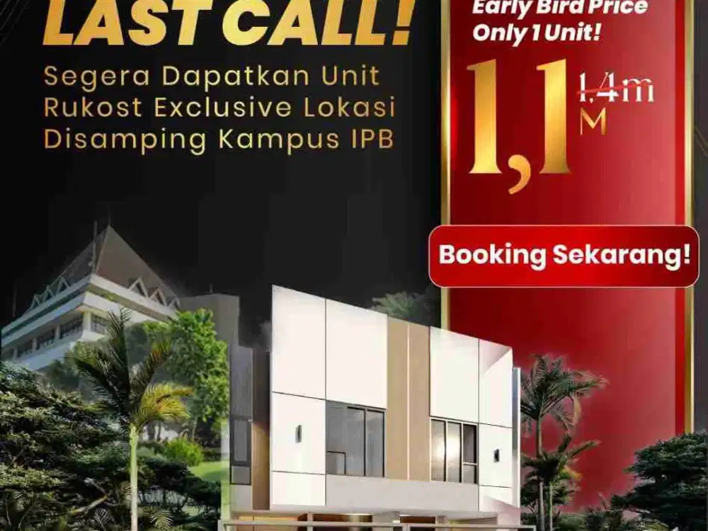 (HOT) Jual Kosan Baru (CSL) 1 Menit Ke Kampus IPB Dramaga Bogor Barat (6 KT + 6 KM)
