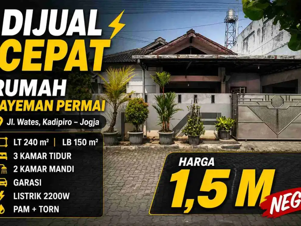 SEGERA! RUMAH PERUM BAYEMAN PERMAI – JL WATES STRATEGIS HARGA 1.5M