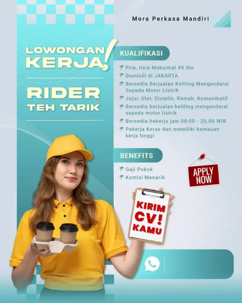 LOWONGAN PEKERJAAN TEH TARIK KELILING